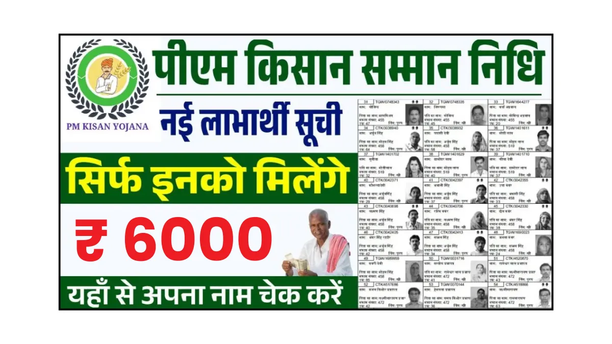 PM Kisan Beneficiary List 6000